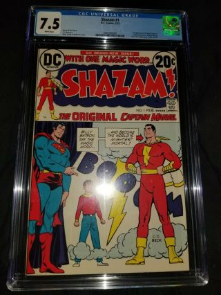 Shazam 1 1973 Cgc 7.  5 Key Comic 1st Modern Appearance Captain Marvel,  Origin