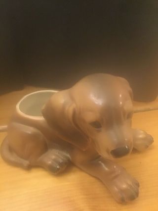 Vintage Napco Dog Puppy Ceramic Planter Candy Dish Stamped 4066