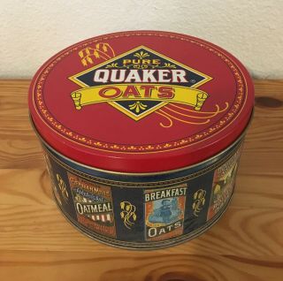 Quaker Oats Limited Edition Tin Vintage 1983 Round Cookie Collectible Oatmeal