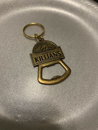 Killians Irish Ale Gold Pewter Beer Bottle Opener Bar Mancave Keychain Cap