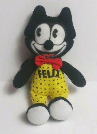 Vtg Old Felix The Cat Cartoon Plush Stuffed Toy 5.  5 " Tall Determined Productions