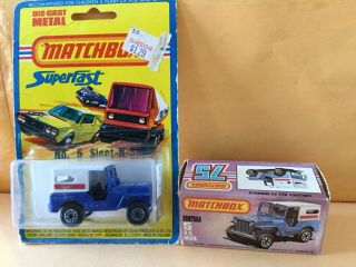 Matchbox Superfast No.  5 Us Mail (jeep) With Base Sleet - N - Snow Blister & Box