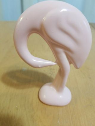 Vintage California Pink Crane Standing Bird Miniature Pottery Figurine
