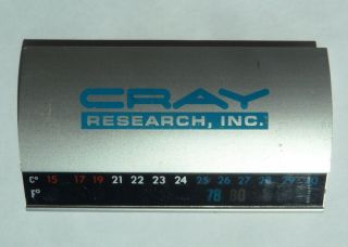 Cray Research Inc Vintage Advertising Desk Thermometer Paperweight