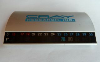 Cray Research Inc vintage advertising desk thermometer paperweight 2