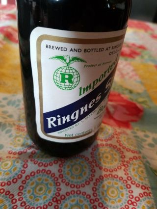 Bock Beer Paper Label Bottle Vintage Old 1960s 70s Ringnes Spec 3