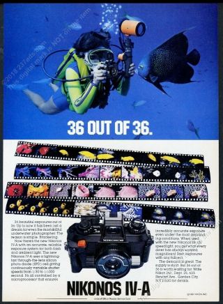 1982 Nikonos Iv - A Underwater Camera Scuba Diver Diving Photo Nikon Print Ad