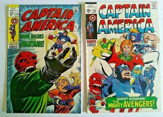 Captain America 115&116 (1969,  Marvel) Vg/f Awesome Silver Age Captain America