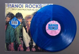 Hanoi Rocks - Self Destruction Blues Blue Vinyl Lp 1989 Never Played