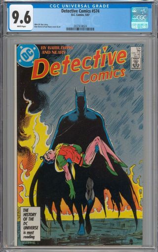 Detective Comics 574 Cgc 9.  6 Nm,  White Pages