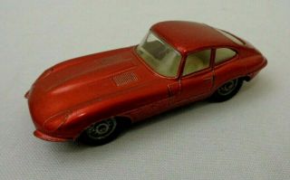 Vintage 1962 Lesney Matchbox 32 Spoked Hubs Red " E " Type Jaguar Made In England