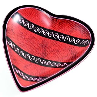 Smolart Hand Carved Soapstone Red Heart Shaped Soap Dish Trinket Bowl Made Kenya