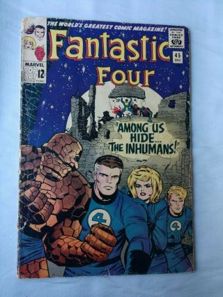 Fantastic Four 45 1965 1st App Inhumans Black Bolt,  Crystal,  Triton,  Karnak,