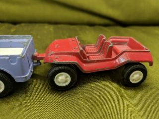 Vintage 1969 Tootsietoy PURPLE Jeep And RED Jeep Dune Bugy 2