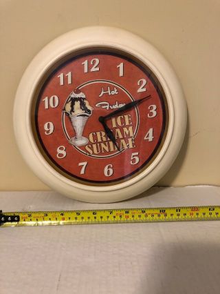 Rare Ice Cream Parlor Hot Fudge Sundae Deco Diner Cafe Wall Clock Sign Only One