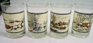 Vintage Currier & Ives Drinking Glasses - Arby 