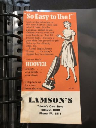 Hoover Model 115 Vacuum Cleaner,  1940’s,  Vintage Advertisement,  LAMSON’s,  2072 3