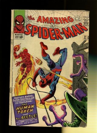 Spider - Man 21 Gd 1.  8 1 Book Where Flies The Beetle By Lee & Ditko