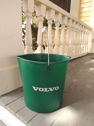 Vintage Volvo Advertising Wash Bucket Bale Handle Plastic Scarce