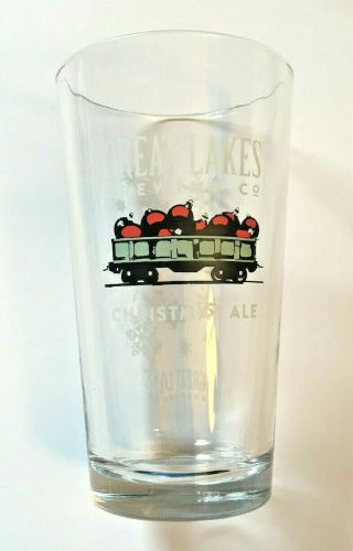 Great Lakes Brewing Company Christmas Ale Beer Train Car Pint Glass