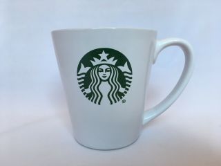 Starbucks White 9.  63 Fl Oz / 285 Ml Coffee Mug Logo Classic Angle Cup Ceramic