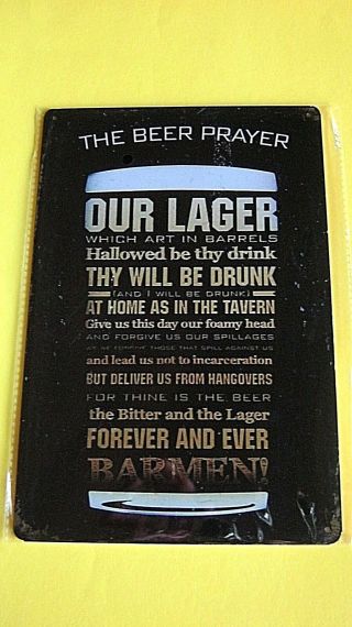 The Beer Prayer Metal Tin Sign Wall Decor Home Den Bar Pub Lager Drink Poster