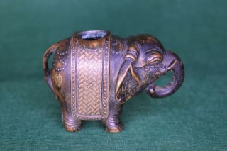 A Chinese Or Japanese 19th Century Silver And Gold Inlaid Bronze Elephant