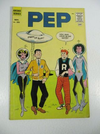 Pep Comic Book 151 (archie Comics 1961) Ufo Space Ship Aliens Vg -