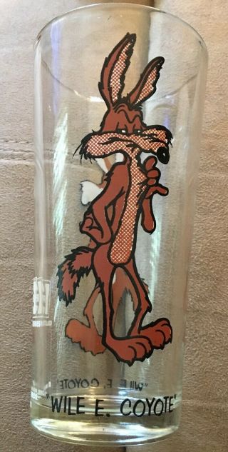 Vtg 1973 Pepsi Collector Series Glass Wile E Coyote Cartoon Looney Tunes Federal