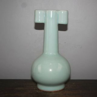 Chinese Old Longquan Kiln Celadon Glaze Porcelain Cross - Ear Vase