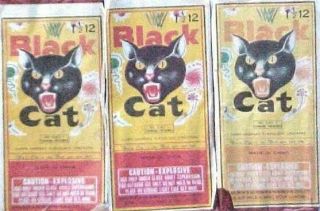 3 Vintage Black Cat Lady Crackers/fingers Firecracker Labels Only