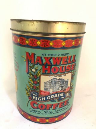 Vtg 1979 Maxwell House Coffee 2 Lb Metal Tin Cheinco J Chein Co
