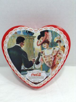 Coca Cola 1996 " The Drink Of All The Year " Heart Shaped Tin