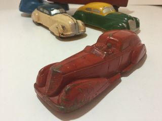 Vintage Sun Rubber Toy 1940s Stream Liner Limozeen Sedan Usa 5.  5” Red