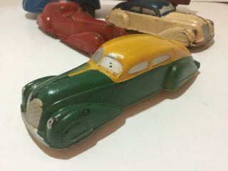 Vintage Sun Rubber Toy 1940s Stream Liner Teardrop Sedan Usa 5.  5” Green