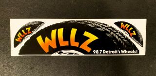 Vintage Wllz 98.  7 Fm Radio Station Detroit Wheels Bumper Sticker