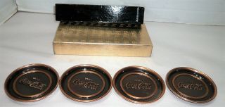 Vintage Hyde Park Coca - Cola Embossed Coasters Set Of 4 Nmib