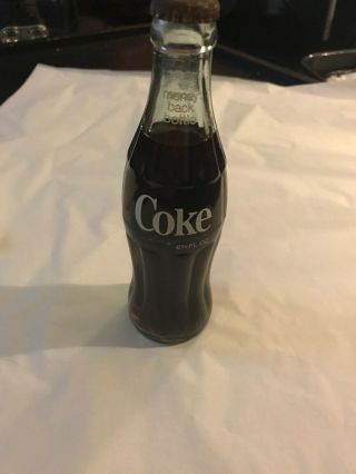 Rare Vintage Retro Bottle Of Coca - Cola 6 1/2 Bottled In Quincy Florida