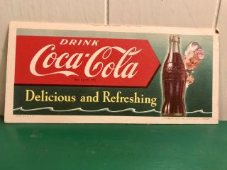 Vintage 1951 Coca - Cola “delicious And Refreshing” Ink Blotter Card Litho Usa