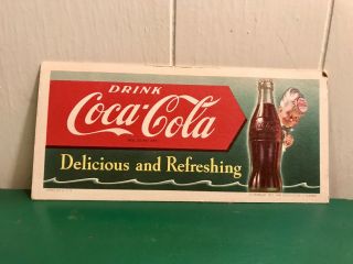 Vintage 1951 Coca - Cola “Delicious and Refreshing” Ink Blotter Card Litho USA 2