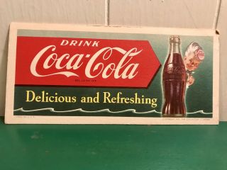 Vintage 1951 Coca - Cola “Delicious and Refreshing” Ink Blotter Card Litho USA 3