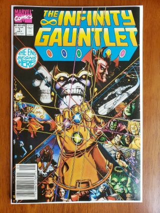 Infinity Gauntlet 1 Newsstand/upc Edition Rare Nm Thanos Avengers Great To Cgc