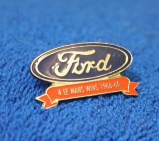 Vintage Le Mans Ford Blue Oval Hat Lapel Pin Emblem Accessory Truck Fairlane Gt