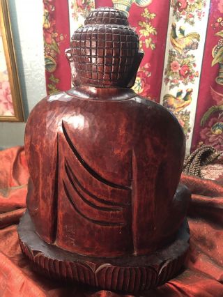 Vintage Wonderfully Carved Wooden Chinese Buddha 5