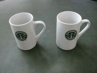 2 Starbucks 2008 Coffee Mugs White Classic Mermaid Logo