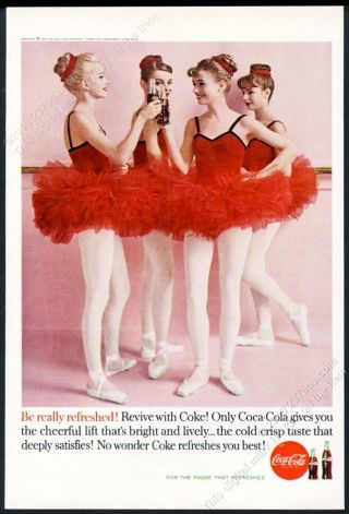 1960 Coke Ballerina Ballet Dancer Photo Coca Cola Vintage Print Ad