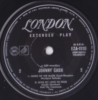 JOHNNY CASH EP: I WALK THE LINE,  3 AUSSIE LONDON EZA 1120 C=EX,  V=NM/NM 1958 4