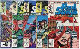 Red Sonja 1 - 13 Complete Set Avg.  Nm 9.  4 White Pages Marvel 1983 No Resv
