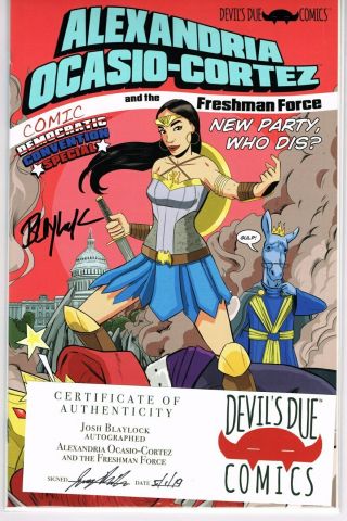 Alexandria Ocasio - Cortez Freshman Force Wonder Woman Convention Aoc Signed
