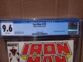 IRON MAN 219 CGC 9.  6 WHITE PAGES 1st Appearance of the Ghost Ant - Man Avengers 1 2